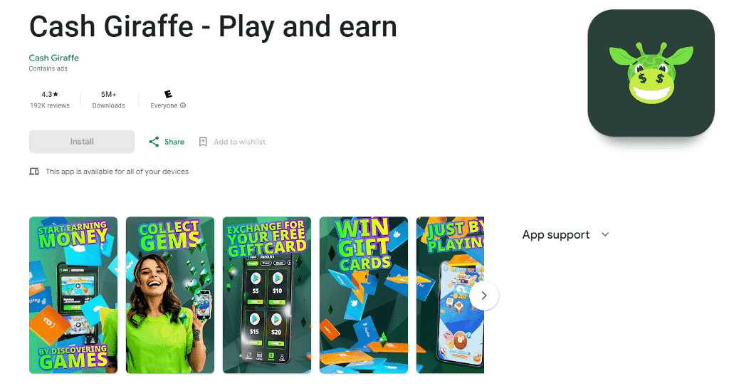 Cash Giraffe app