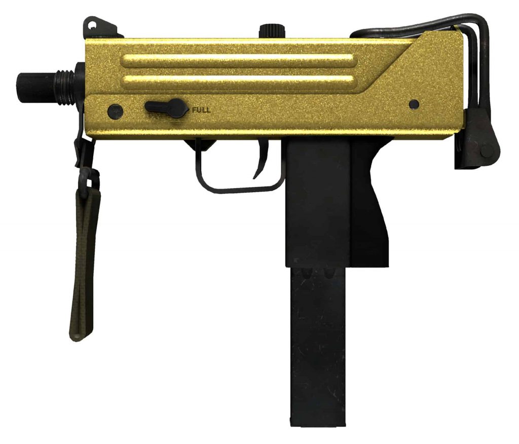 Just imagine the gold-coated MAC-10 with only golden color.