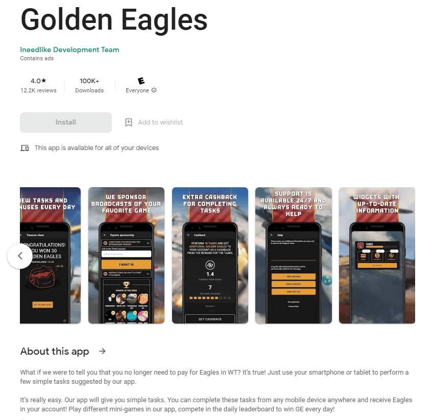 War Thunder Golden Eagles