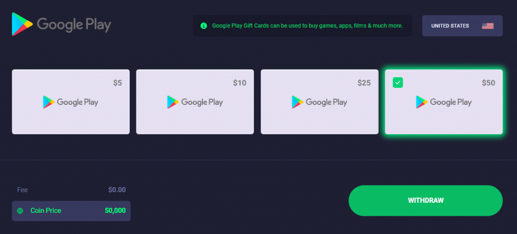 Google Play Gift Cards  freecash
