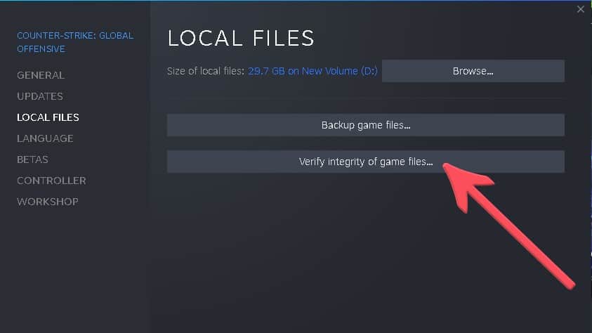 CSGO Fix Stuttering Verify Integrity Of Game Files