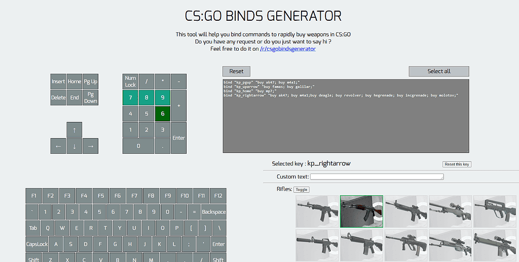 CSGO Binds Generator