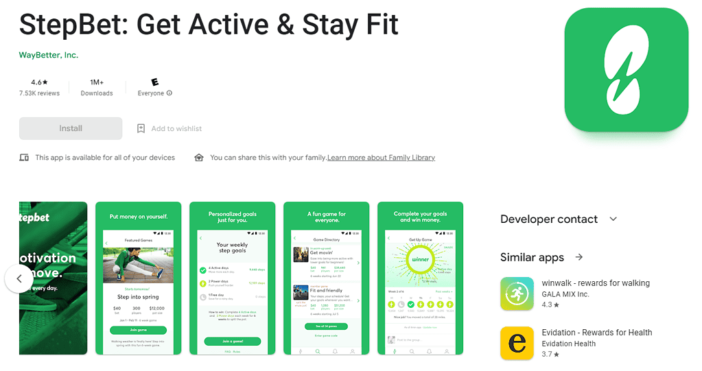 StepBet app