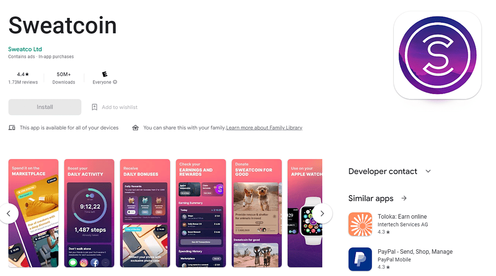 Sweatcoin app