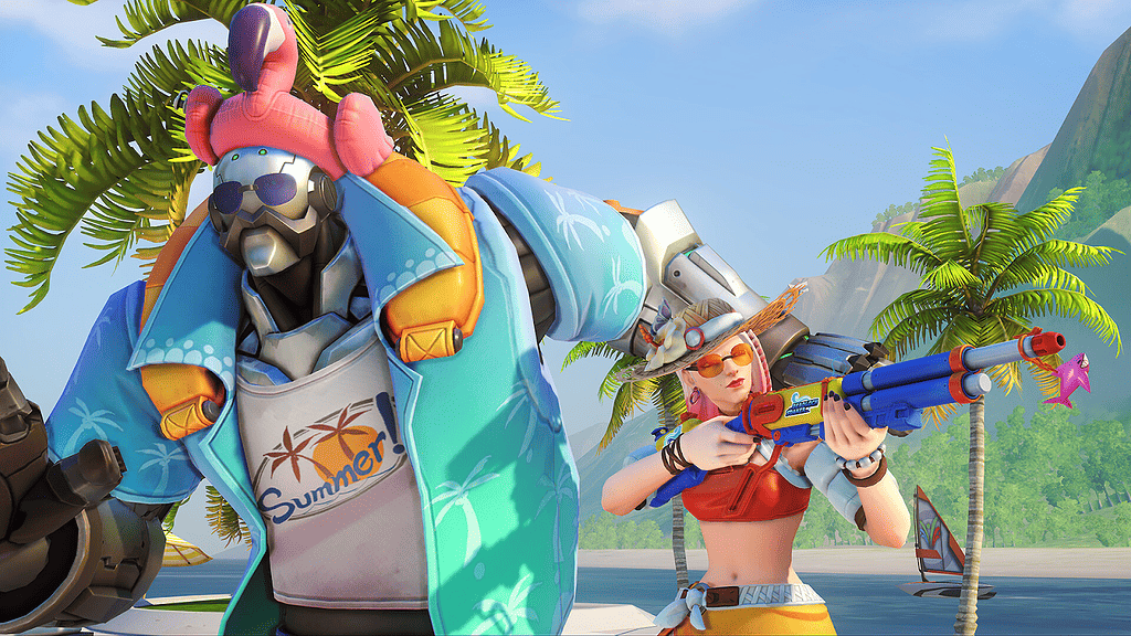 Enjoying a party at the beach with the Poolside Ashe skin
