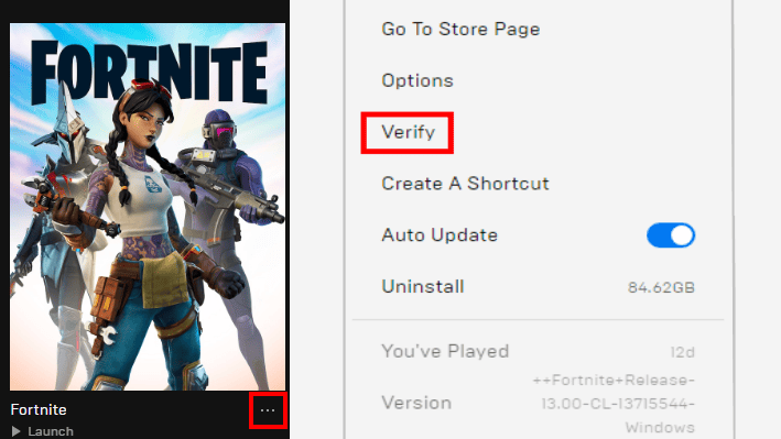 Fortnite Verify Game Files