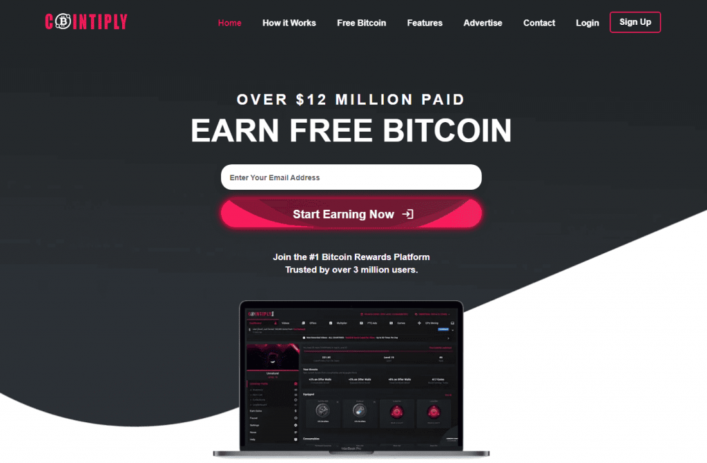 Cointiply homepage