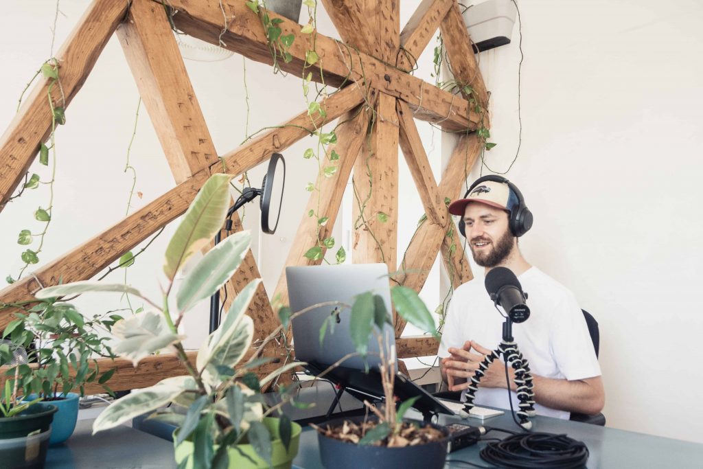 Recording a podcast