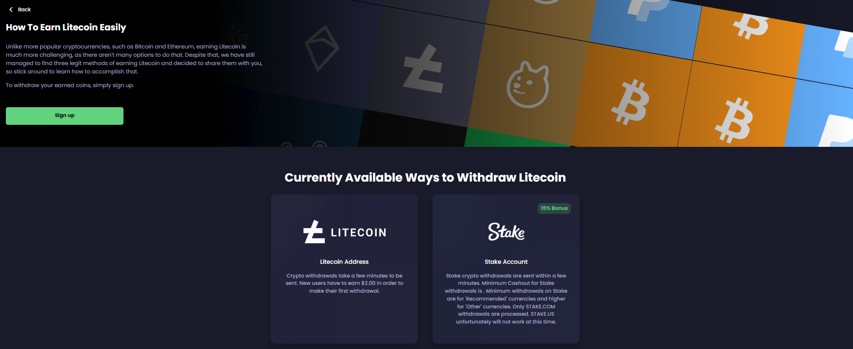 Litecoin is offered on Freecash