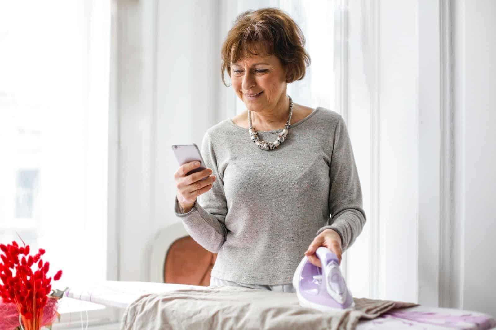 Woman renting iron online