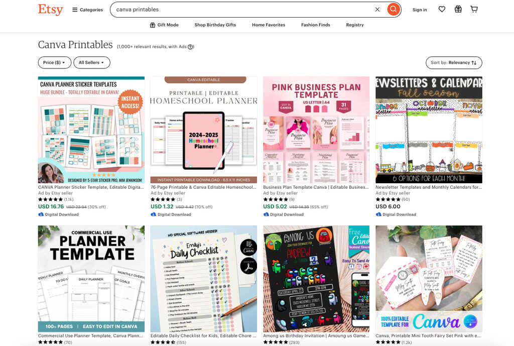 Canva Printables