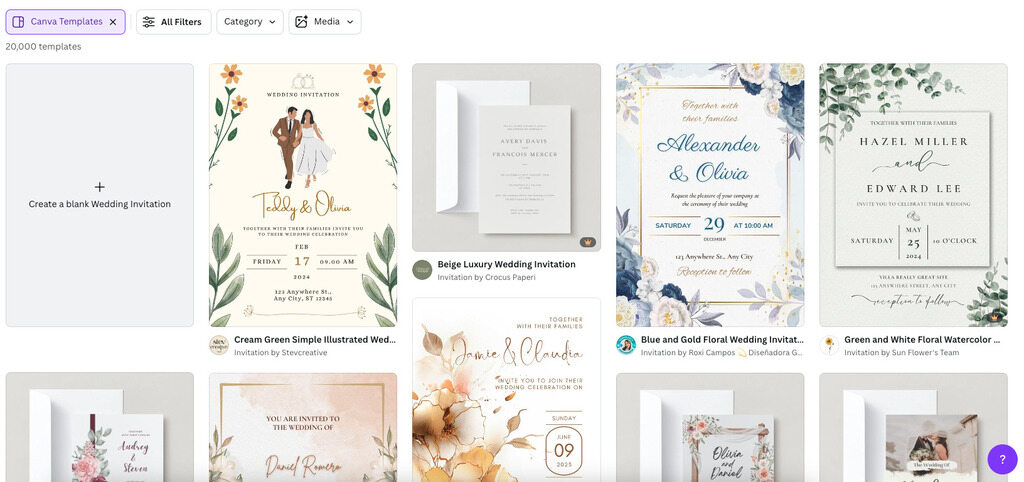 Canva Wedding Invitations