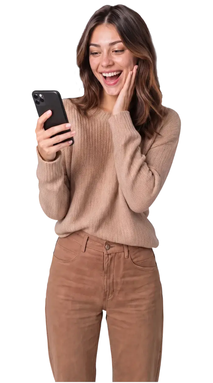 Freecash member reacting to a reward on their phone